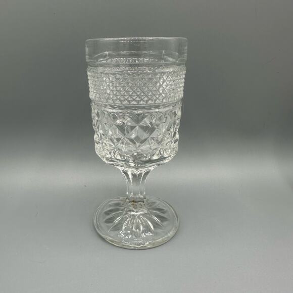 Vintage Wexford Cut Glass Water Goblet (1) One by Anchor Hocking Water Iced Tea - Picture 1 of 7